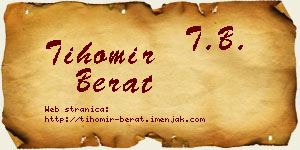 Tihomir Berat vizit kartica